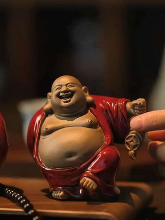 弥勒佛摆件大肚笑佛招财陶瓷人物装饰品客厅办公室#弥勒佛摆件 #家居摆件 #茶宠摆件 #创意摆件 #摆件