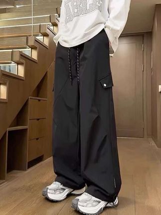 🎈潮牌春秋高街美式工装青少年裤子男士阔腿运动休闲宽松长裤#男生穿搭 #工装裤#秋季穿搭 #户外 #阔腿裤