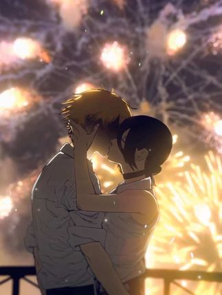 在最盛大的花火下接吻 那爱会被天神永远铭记 #电锯人 #电次 #蕾塞