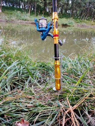 双圈地插支架 双圈地插支架海杆抛竿筏竿地插支架镀锌地插#渔具用品 #地插支架 #海杆地插