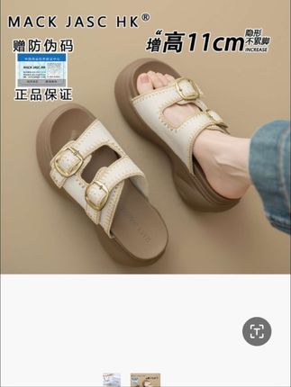 香港HK增高11CM凉拖鞋女2025夏季新款厚底松糕时尚百搭外穿沙滩鞋#凉拖鞋#凉鞋#夏季新款#休闲鞋#轻奢女鞋