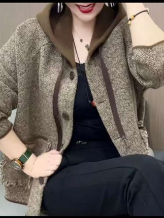 【大姑专属】新款百搭大码妈妈外套2025冬季宽松休闲连帽加厚保暖衣#新款百搭 #冬季新款#宽松显瘦 #气质穿搭