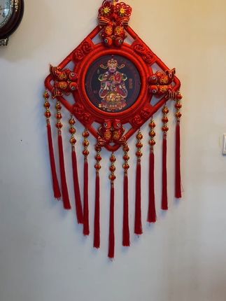 #迎财神 喜庆大气的财神桃木挂件,挂家里真的太好看了,寓意还很好#财神爷#中国结 #桃木挂件 #喜庆好寓意