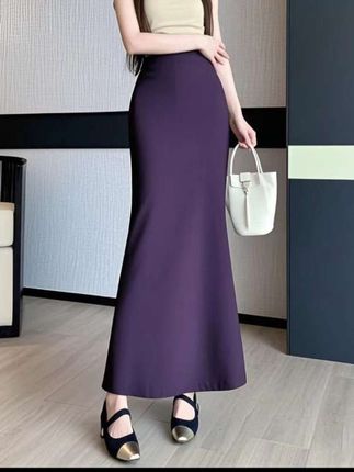 【【春秋款】鱼尾裙半身裙女春夏季微弹高腰显瘦包臀裙中长款a字裙】#优雅气质 #遮肉显瘦穿搭 #显高显瘦显腿长 #气质半身裙 #视频同款在商品橱窗