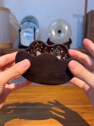 小如意螺钿杯垫元宝杯架#茶具 #喝茶 #茶杯 #好物推荐🔥 #喝茶那点事