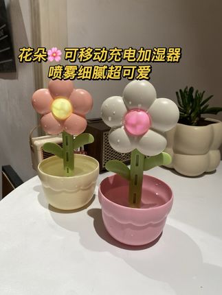 快快快!!花朵加湿器老方便了!!#超可爱#花朵加湿器#可移动充电加湿器