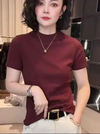 【专柜正品】女士正肩棉质短袖圆领T恤夏季纯色复古显瘦百搭上衣268 #短袖T恤 #面料柔软舒适 #百搭上衣 #夏季短袖 #谁穿谁好看 @抖加🔥上热门🔥dou+🔥热点宝 @DOU+小助手