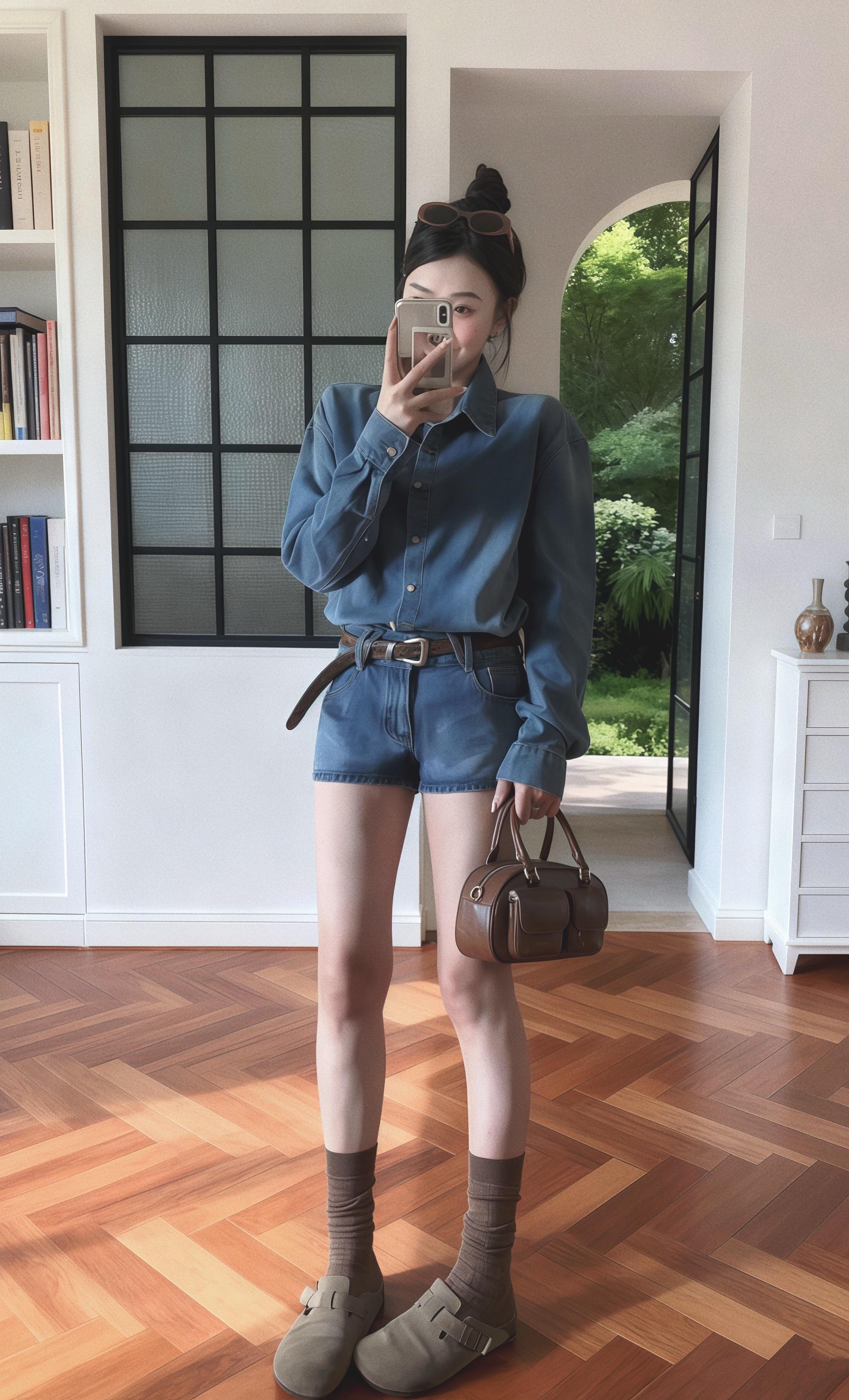 慵懒又时髦的韩系穿搭公式。#辣妹穿搭 #美式复古穿搭 #酷女孩穿搭 #早秋穿搭 #韩系穿搭