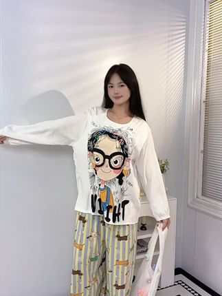 可爱卡通睡衣,慵懒又俏皮,谁穿谁可爱 #大码家居服 #大码睡衣#可外穿家居服 #睡衣分享