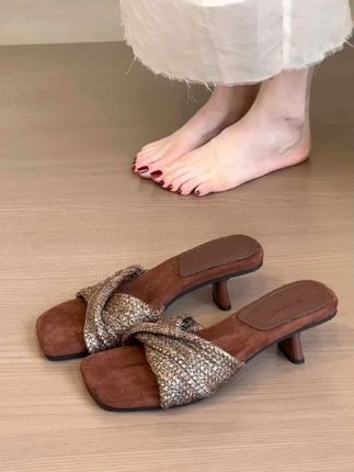 #复古风凉鞋#方头一字带凉鞋#一脚蹬外穿凉鞋#好穿不累脚#单鞋