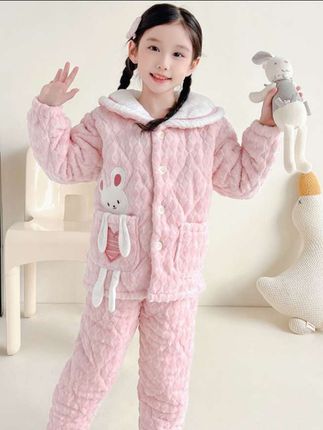 加绒加厚#家居服 套装#高品质童装#面料柔软舒适#保暖又好看#生女儿就是用来打扮的