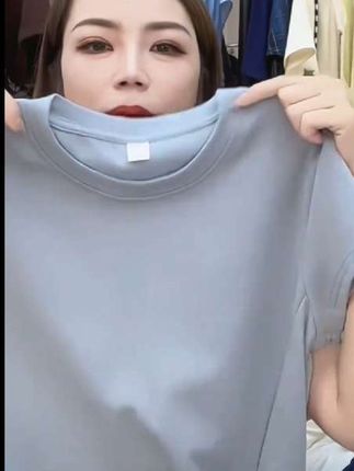 法式减龄圆领正肩短袖T恤女夏季修身设计感褶皱气质上衣2662#好物推荐🔥 #热卖中的爆款 @上热门🔥🔥🔥