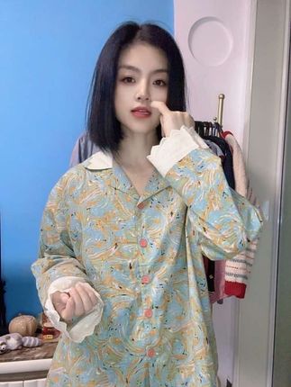 #睡衣外穿 #宅家睡衣秀 #复古穿搭 #家居服套装