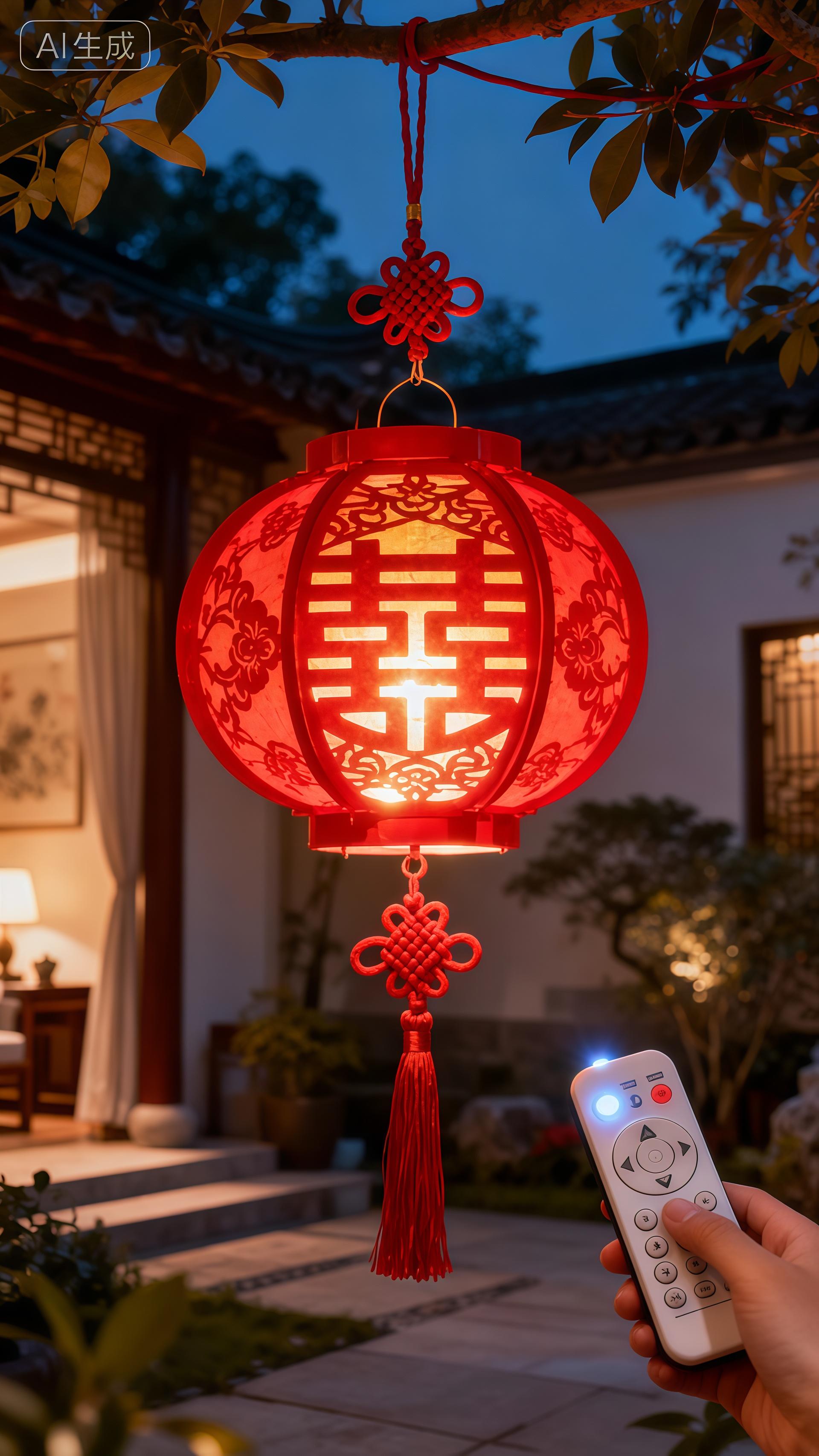 灯笼。结婚千万别错过这个超火的喜字灯笼,不管是挂在客厅还是院子里,都氛围感满满!它是国潮新中式风格的,搭配了中国结的穗子,还有好看的流苏装饰。遥控LED灯,不用插电也很亮堂,晚上开灯的效果简直太美了!它还防水防风,就算挂在外面也不怕坏掉,#结婚 #结婚好物 #结婚用品 #好物分享