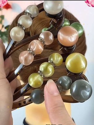 新款夏天珍珠百搭1字夹后脑勺高级感扭扭夹,大号发量多发卡#盘发发饰 #气质盘发教程 #美出新高度 #头饰发饰 #头饰搭配