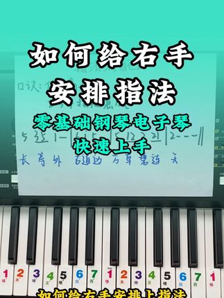 如何给右手安排上指法 #0基础学钢琴 #自学电子琴 #电子琴教学 #钢琴教学入门零基础 @DOU+小助手