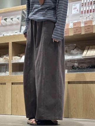 慵懒风深灰色阔腿裤子女秋季新款宽松显瘦梨形身材休闲裤#慵懒风 #阔腿裤女#秋季新款#宽松显瘦 #休闲裤
