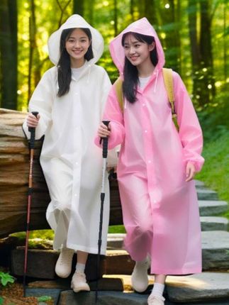 耐用雨衣长款全身防暴雨一次性成人加厚外穿登山旅行雨披户外便携#雨衣#美观实用#超甜小厨娘变装