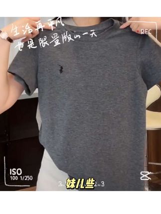 小马 夏季女T恤刺绣夏季韩版小众圆领短袖
