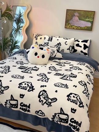 卡通牛奶绒被套单件150x200x230冬季加厚珊瑚法兰绒1.5被罩可水洗#家纺床上用品 #好物推荐🔥 #柔软亲肤 #新款分享 #居家好物