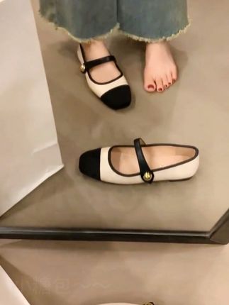拼色浅口芭蕾单鞋,舒适百搭~~#法式平底鞋推荐 #软底小单鞋 #好穿不累脚 #百搭女鞋 #好穿又好搭