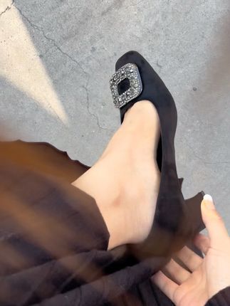 方头高跟鞋包容性很强,特别舒服