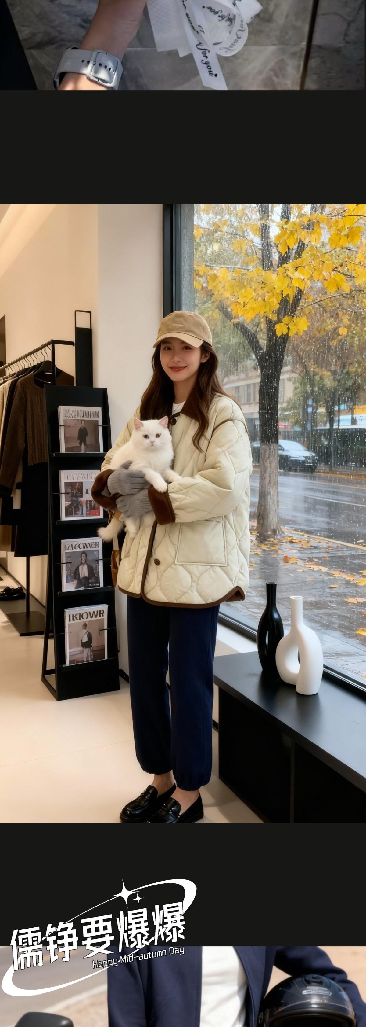 暖冬菱格   晓雨对着衣柜叹气,降温后旧棉服总显臃肿,2024新款小香风棉衣在购物车躺了三天。拆开快递时,米白菱格配咖色包边瞬间戳中她,翻领刚好修饰脸型,轻薄填充却暖融融的。   搭高腰牛仔裤出门,咖啡馆老板娘夸:“这外套衬得你好利落!”她下意识摸了摸衣摆,精细走线藏住了腰腹赘肉。雪粒飘起时,她裹紧衣服,阳光透过菱形格纹路落在手背,第一次在冬天敢敞开外套走,风里都是踏实的温柔。#第一批双11课代表来了 #高级感穿搭 #早秋黑白灰穿搭测评 #冬日穿搭测评 #一分钟看懂巴黎时装周 @抖加🔥上热门🔥dou+🔥热点宝 @DOU+上热门 @DOαu十小助手