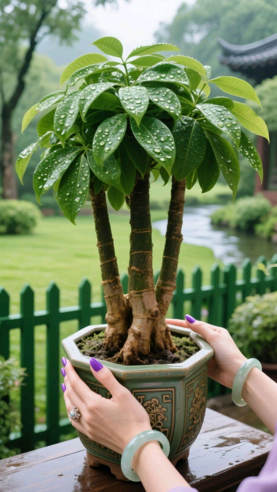 谁家里还没摆上这盆发财树啊!🌴。油亮的叶片像被打了蜡,支棱得整整齐齐,往客厅一放,瞬间拉高家里格调,贵气又不张扬~ 每次朋友来都要问链接,说看着就旺财运!  关键是它真的太懂事了!懒人完全能hold住: 👉 浇水不用勤,盆土干了再浇透就行,夏天一周一次足够 👉 放阳台散光处或客厅角落,不用特意晒太阳也能疯长 👉 偶尔擦擦叶子除尘,叶片能亮到反光  我家这盆养了大半年,从半米长到快一米,新叶蹭蹭冒,看着就生机勃勃的,每天路过都想多看两眼~ 摆在玄关、电视柜旁都超合适,暗戳戳把“招财进宝”的祝福藏在家里每个角落~  还在纠结家里缺盆绿植的姐妹,听我的冲发财树!好养、颜值高、寓意还好,摆着就是一道会呼吸的风景线,谁能拒绝一棵会带来好运的树啊!#发财树#室内绿植 #懒人养花 #家居好物#招财植物