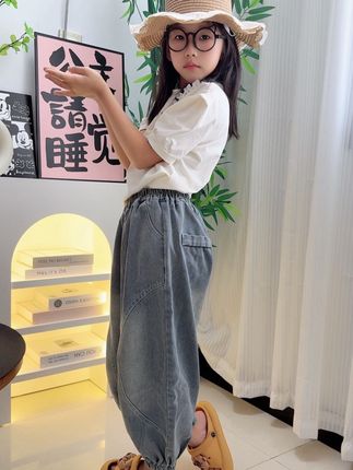 女童牛仔裤2025春秋新款儿童宽松束脚裤中小童女孩洋气外穿长裤潮#儿童牛仔裤 #女童薄款牛仔裤 #女童洋气牛仔裤 #儿童薄款牛仔裤 #女童牛仔裤