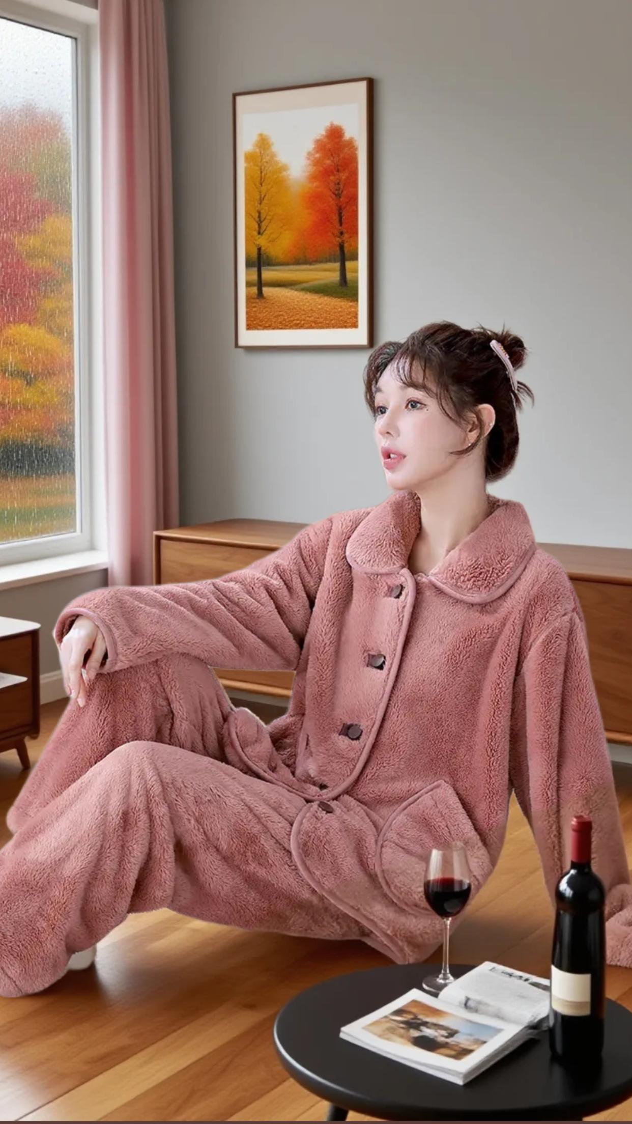 #强烈推荐 #睡衣家居服 #在家也要美美哒 #慵懒风穿搭 #睡衣外穿