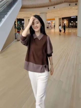 梵乐芬假两件针织拼接毛衣衬衣,2025春秋新款,宽松百搭,穿出时尚休闲感!#穿出高级感 #通勤搭配 #优雅气质 #说好的随便穿穿去看秀 #穿搭分享 @巨量千川