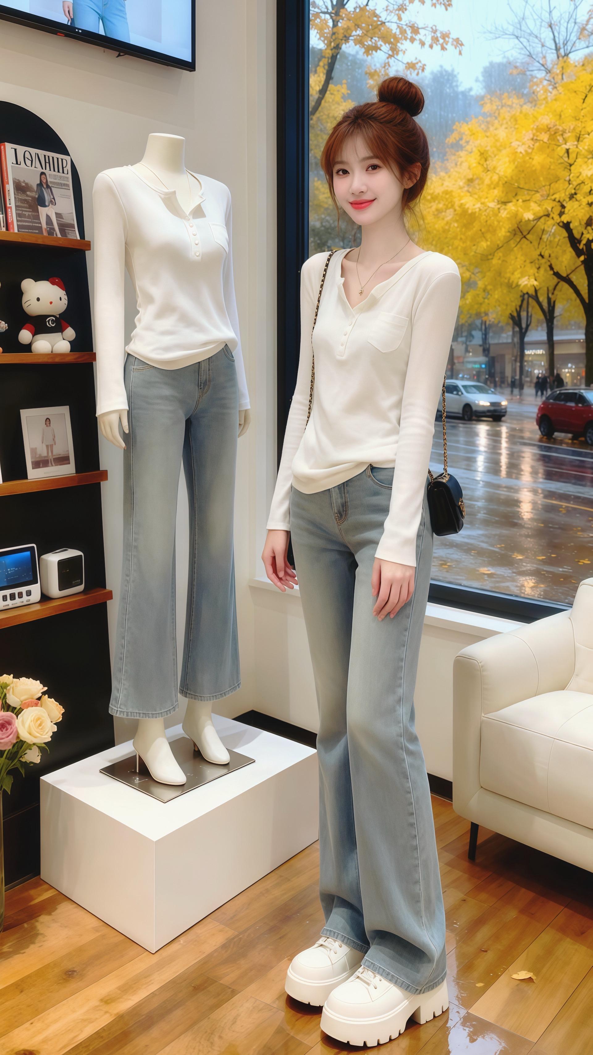 林微蹲在旧物箱前翻找,指尖触到片柔软的棉麻——是那件她穿了整个秋天的白T恤。V领弧度恰好,弧形下摆衬得腰线纤细,螺纹领口洗得微微发松,却仍是她最爱的样子。  去年秋日,她裹着这件T恤赶去画室,撞进沈砚怀里时,他指尖正落在她领口的螺纹纹路上,低声笑:“这件衣服,衬得你颈线很好看。”  后来每个落雨的傍晚,他总在画室等她,她穿着这件白T恤,听他讲光影构图,看他指尖蘸取颜料,落在画纸上,也落在她T恤下摆的弧形褶皱里。  如今T恤还在,画室的门却落了锁。林微将脸埋进布料,仿佛还能闻到那年秋天,颜料与他身上雪松味交织的气息。#小个子穿搭 #今天穿什么 #可内搭也可外穿 #打底衫 #轻松摆脱路人感的韩系穿搭 @DOU+上热门 @抖加🔥上热门🔥dou+🔥热点宝