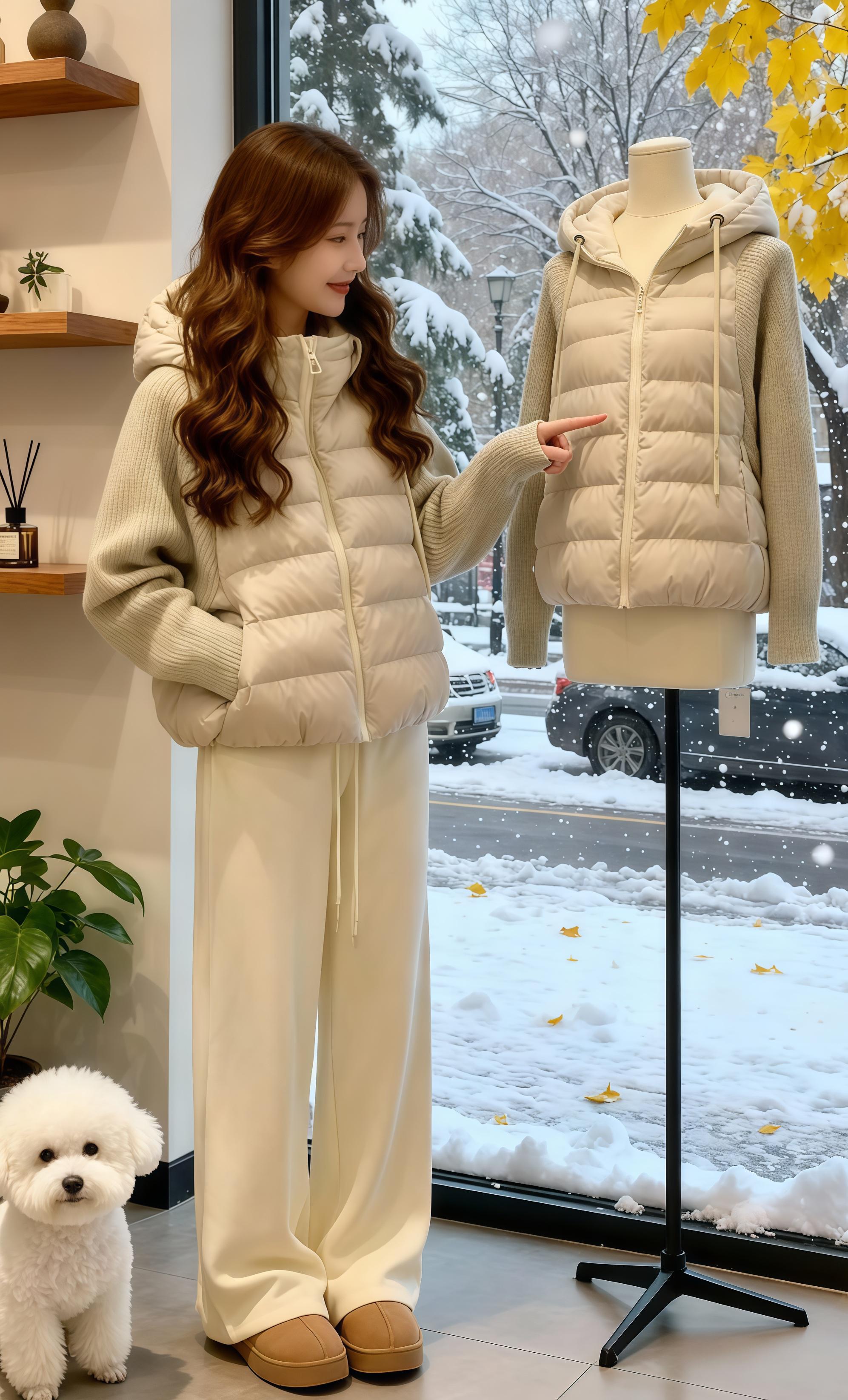 《雪日的快门声》冬日雪落,服装店的暖光里,林溪举着相机,对准窗外那团雪白的小毛球。“雪球”蹲在雪地里,歪头望着她,像个毛茸茸的小天使。   忽然,一只骨节分明的手轻轻搭在她肩上。“需要我帮你和它拍张合影吗?”男人的声音温柔磁性。   林溪回头,撞进陆泽深含笑的眼眸。他是这家店的主理人,也是她悄悄关注的对象。雪花簌簌落在窗棂,相机快门“咔嚓”一响,定格了雪日里的心动,也开启了属于他们的温暖故事。  #秋季日常实用穿搭思路分享 #秋冬穿搭新鲜感在线#晒晒我的秋日穿搭 #秋日毛衣之宽松遮肉版 #变美的捷径就是跟着博主学穿搭