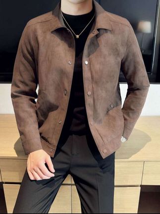 秋季新款男士外套韩版修身茄克衫男上衣服潮流帅气翻领夹克男短款 #男生穿搭 #每日分享 #品质男装 #外套穿搭 #男士穿搭