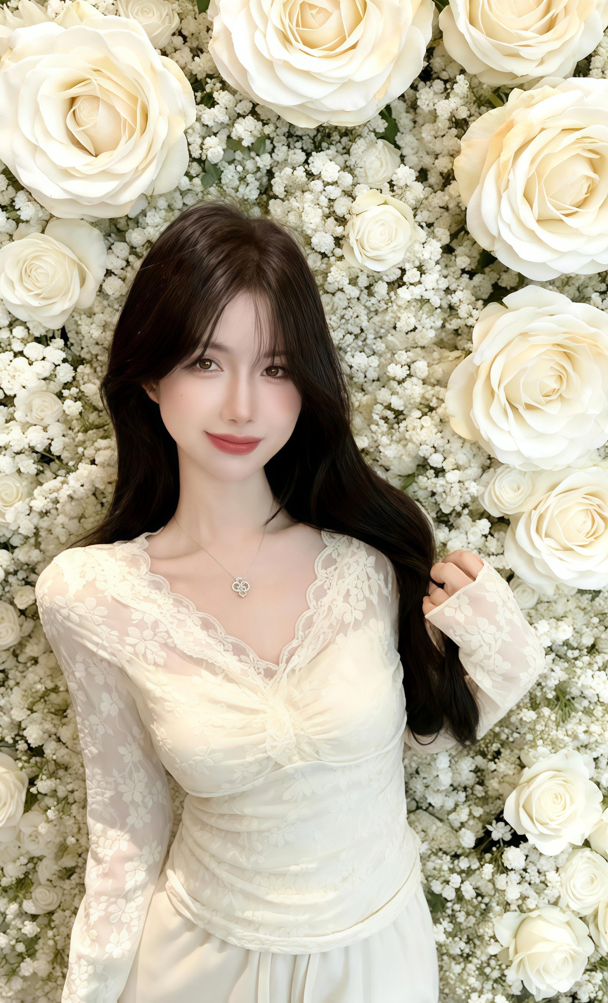 《花墙旧事》 她抚着颈间三瓣花项链,在白玫瑰与满天星的花墙前浅笑。这是他离开前送的最后一件礼物,说这花墙是“永恒的归处”。 那年他转身去追远方的风,她便守着这墙,从春到冬。如今指尖触到蕾丝裙摆的细纹,忽觉花香里藏着他的低语——“我回来了”。风动花颤,她抬眸,竟见那个熟悉的身影,在花墙尽头,捧着同款花型的戒指,笑着向她走来。#纯欲天花板 #辣妹穿搭#简约又性感的辣妹穿搭 #小众设计感#蕾丝打底衫@抖加🔥上热门🔥dou+🔥热点宝 @我要上热门 @DOU+上热门