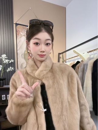艳红飞#源头实力厂家 #皮草大衣女