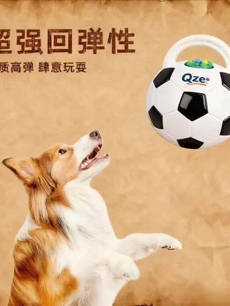 Qzee狗狗玩具提手发声足球玩具宠物消耗精力自嗨解闷互动趣味陪伴