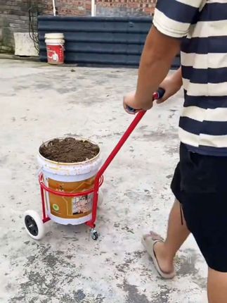 可移动省力倒水桶大众便携购物车手推车移动器冰箱#五金农#手推车