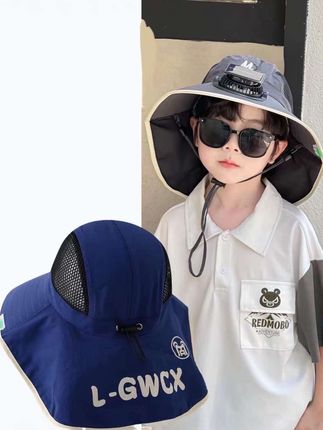 2025新款太阳能儿童披肩风扇帽夏季男女大童防晒遮阳帽透气太阳帽#太阳帽 #儿童太阳帽遮阳帽 #遮阳帽推荐