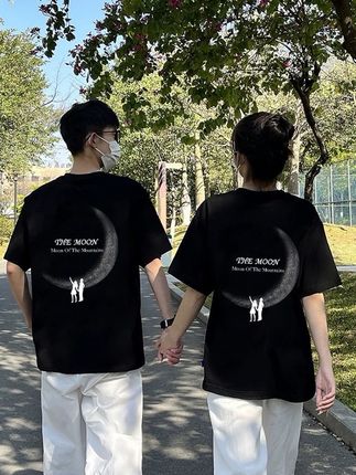 情侣装t恤夏季#情侣短袖t恤 #短袖上衣 新款短袖韩版百搭男女装#短袖t恤 #情侣上衣