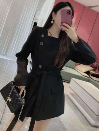 高级感时尚气质3256职业套装女春秋季新款洋气系带西服外套阔腿裤