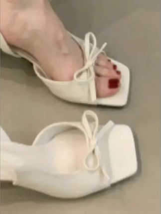 绝美新品!温柔仙女高跟鞋法式气质名媛水蝴蝶结露趾细跟后空凉鞋#名媛 #蝴蝶结 #高跟鞋 #凉鞋 #夏季新款