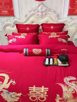 #床上用品#喜庆用品#婚嫁用品#四件套#婚嫁中式刺绣四件套