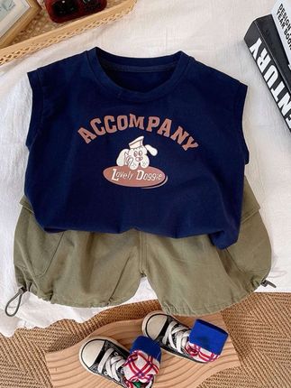 男童夏装套装痞帅新款小童无袖坎肩童装夏季宝宝背心工装裤两件套#男童无袖坎肩背心工装裤#男童工装裤#工装裤#男童无袖背心#无袖背心