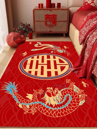 男方婚房布置卧室红色床边地毯加厚防滑结婚地垫入户门垫大门口垫#红色床边地毯#红色地垫#结婚用品 #喜庆装饰 #结婚