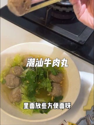 不想吃饭煮几个便宜又好吃的潮汕牛肉丸 纯肉的 #牛肉丸 #潮汕正宗牛肉丸