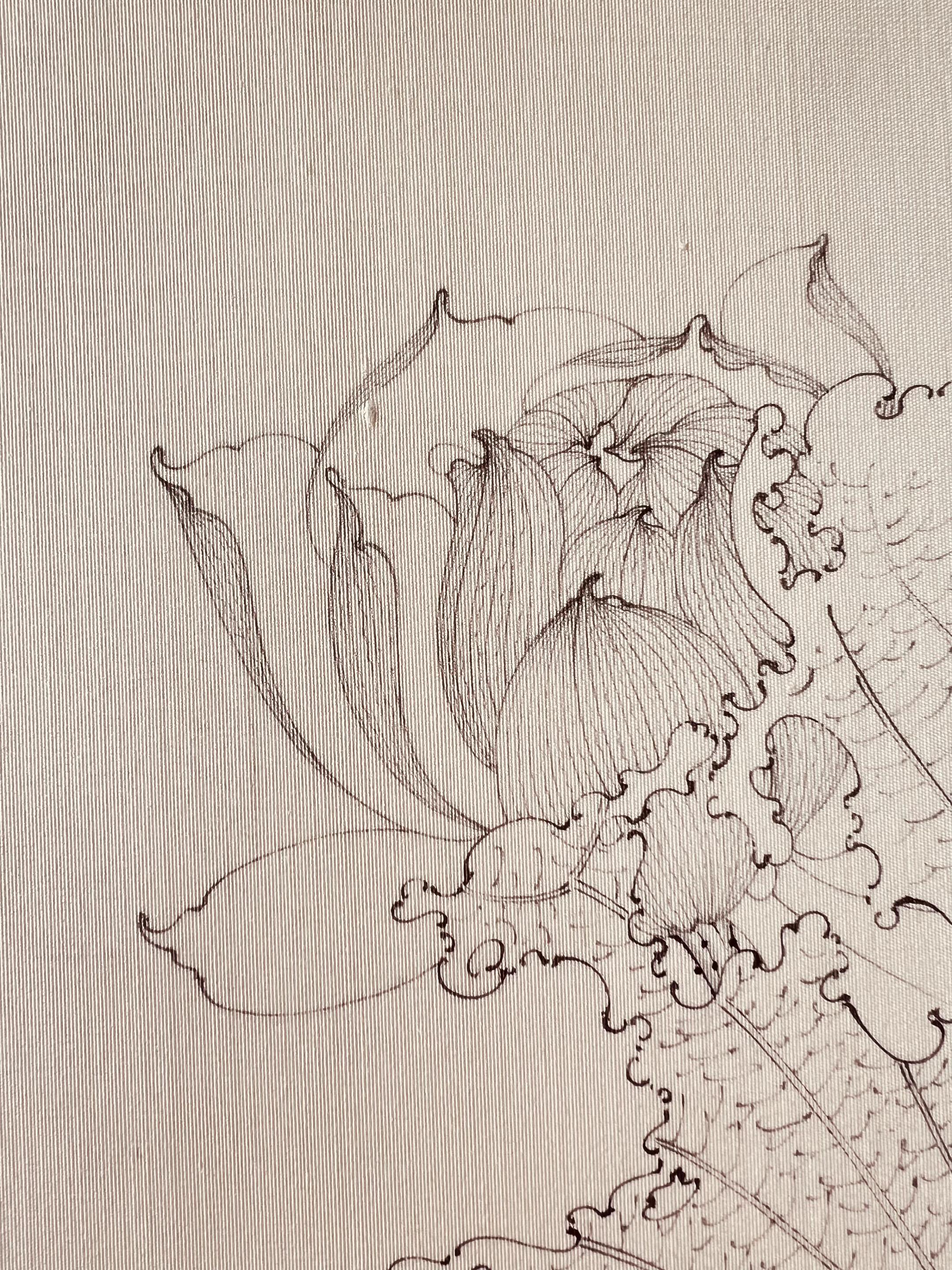 细节嘛,就是不注意那就是没有。#画画 #国画 #工笔画 #白描画本 #原创