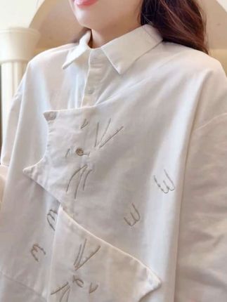 瞌睡猫猫*小猫刺绣灯芯绒全开扣翻领衬衫#人人爱的礼物 #可爱猫咪#灯芯绒衬衫 #刺绣工艺 #美美哒💖💖💖