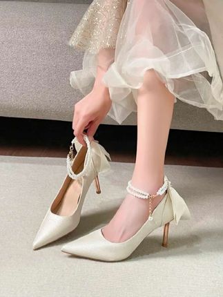 #气质高跟鞋 #婚鞋#伴娘鞋#法式高跟鞋#蝴蝶结高跟鞋