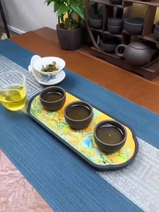新中式禅意茶席国风桌旗,隔热防烫易清洗,铺上喝茶氛围感满满#茶席 #茶具好物推荐 #召唤茶友 #桌旗 #居家好物